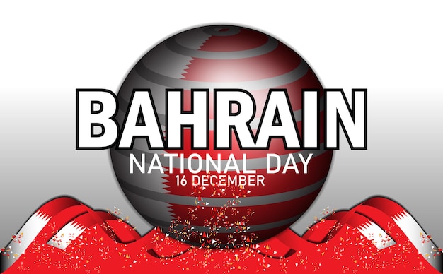 Bahrain national day celebration poster illustration