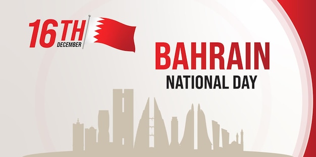 Vector bahrain national day greeting design