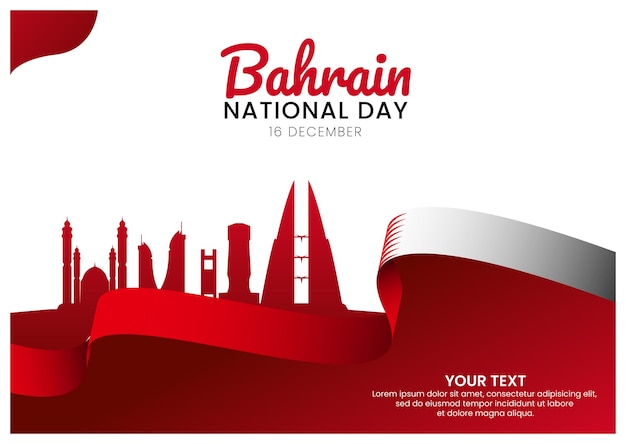 Vector bahrain national independence day greeting card vector illustration