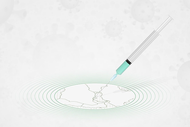 Bahrain vaccination concept vaccine injection in map of Bahrain