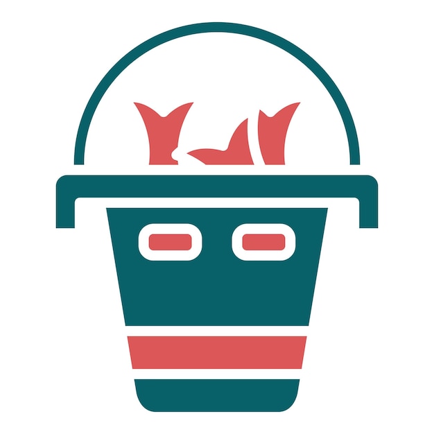 Vector bait bucket icon style