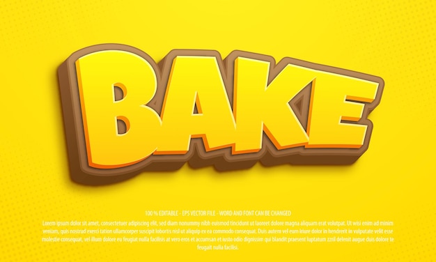 Bake 3d style editable text effect