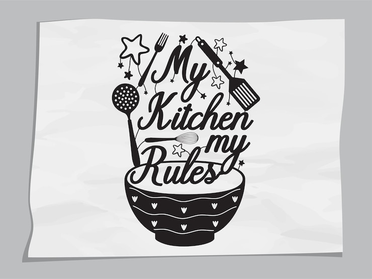 Vector bake quotes paper cut design