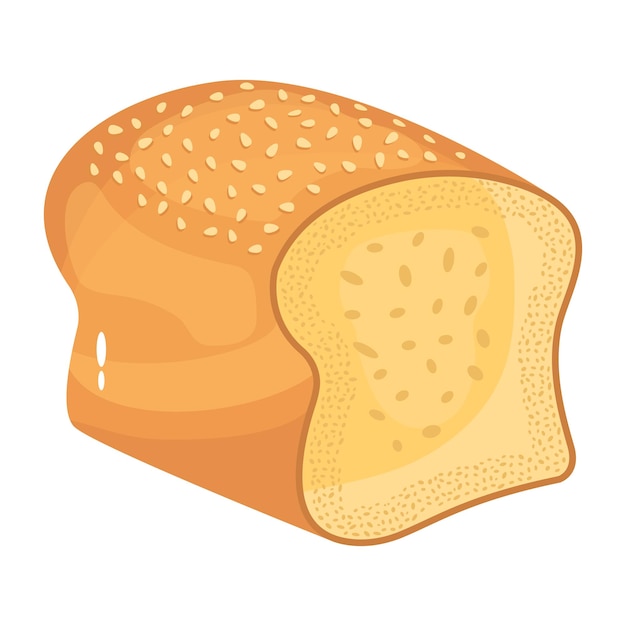 Baked food an isometric icon of bread