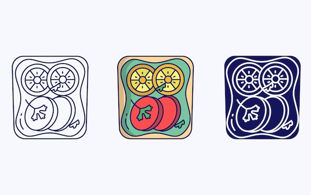 Baked meat toast illustration icon