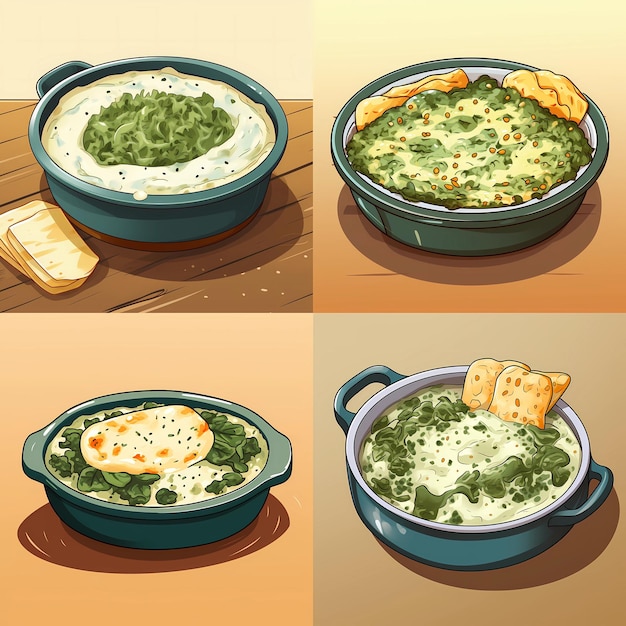 Vector baked_spinach_and_cheese_dip