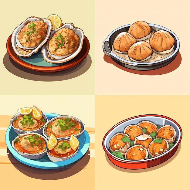 Vector baked_stuffed_clams