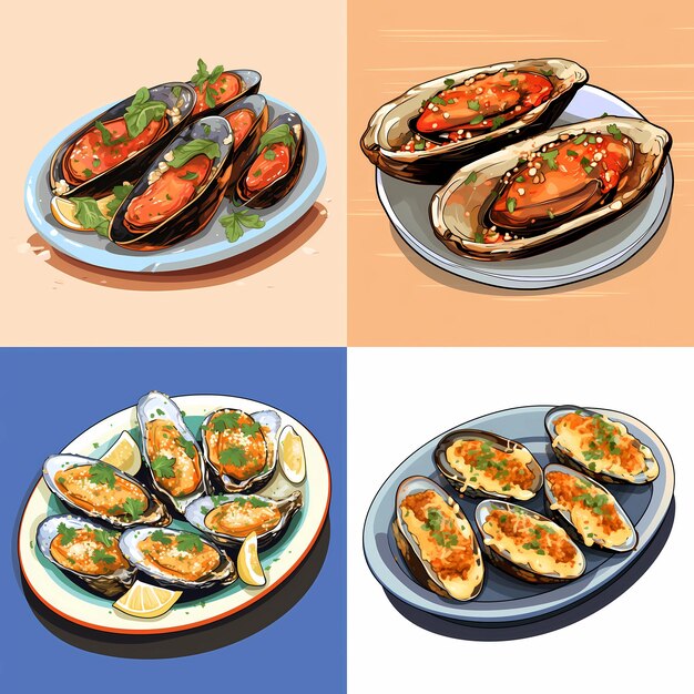 Baked Stuffed Mussels