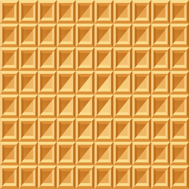 Vector baked waffle seamless pattern wafer repeating texture