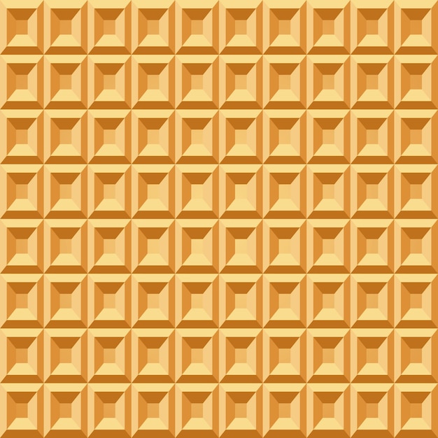 Vector baked waffle seamless pattern wafer repeating texture