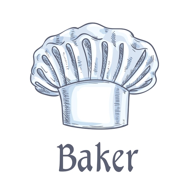 Baker hat vector sketch icon