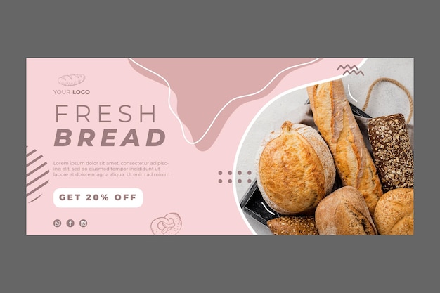 Vector bakery ad banner template