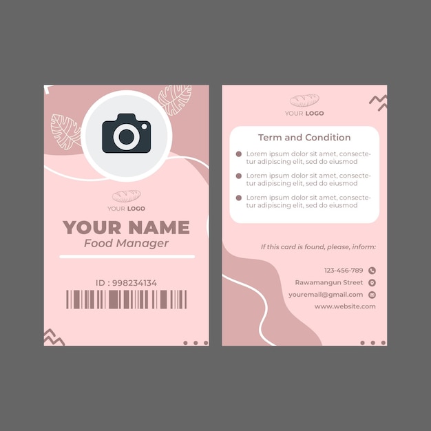 Vector bakery ad template id card