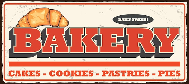 Bakery advertising shop sign retro promo advertisement vector design