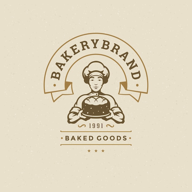 Bakery badge or label retro illustration