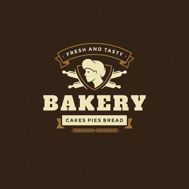 Bakery badge or label retro illustration