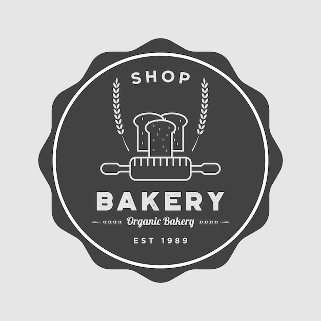 Vector bakery badge vector logo icon illustration