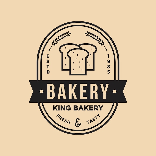 Vector bakery badge vector logo icon illustration