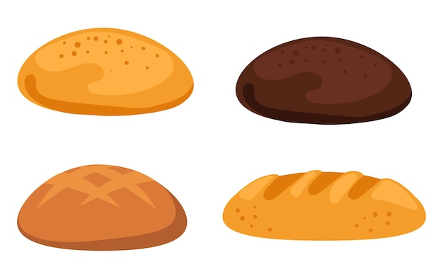 ベーカリー パンケーキ パスタ 孤立セット ベクトル フラット グラフィック デザイン エレメント イラスト