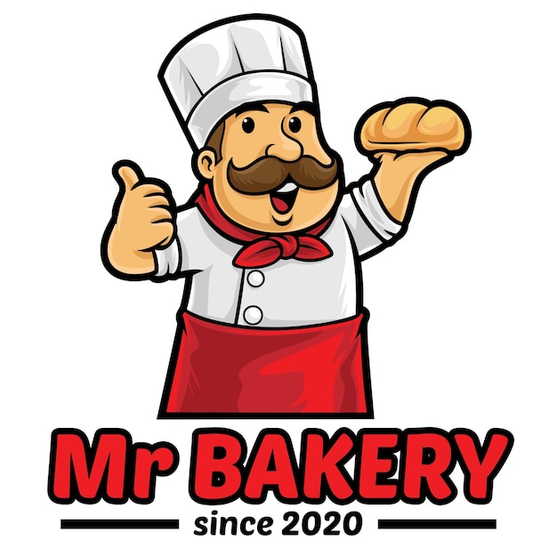 Bakery bread logo mascot template