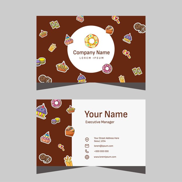 Vector bakery business card design template