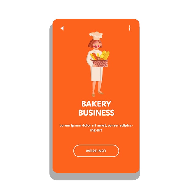 Bakery business woman vector