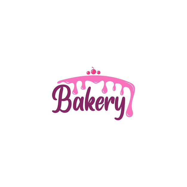 Bakery cake logo with melted cream