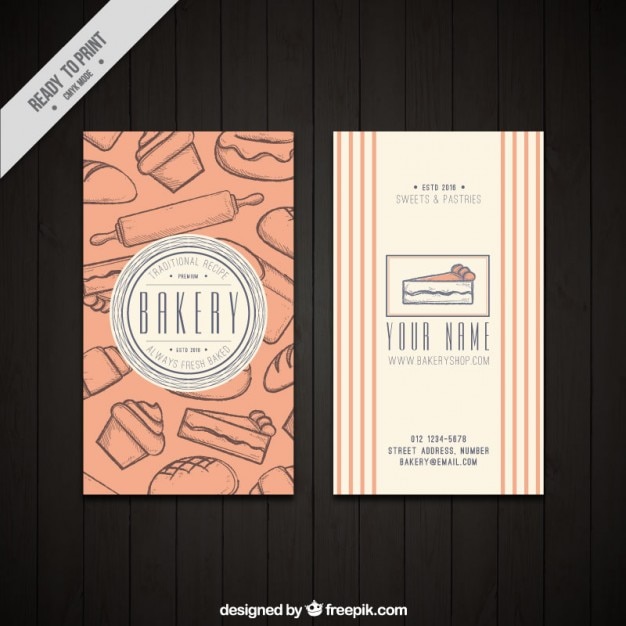 Bakery card with drawings