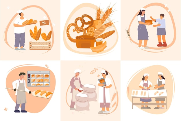 Bakery composition set flat