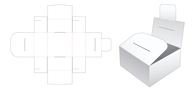 Bakery container die cut template