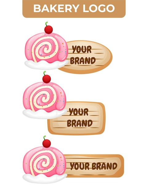 Bakery and cooking restaurant logo in cartoon illustration