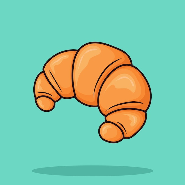 Illustrazione di vettore del fumetto di croissant da forno
