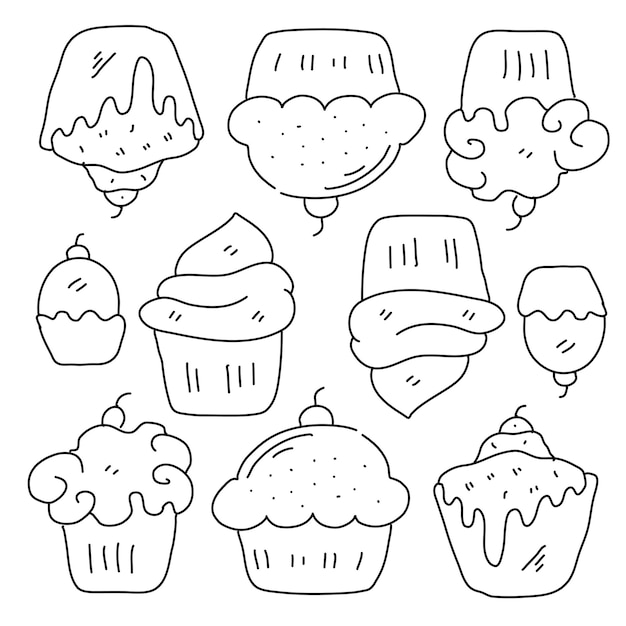 Bakery cupcake resources with line style