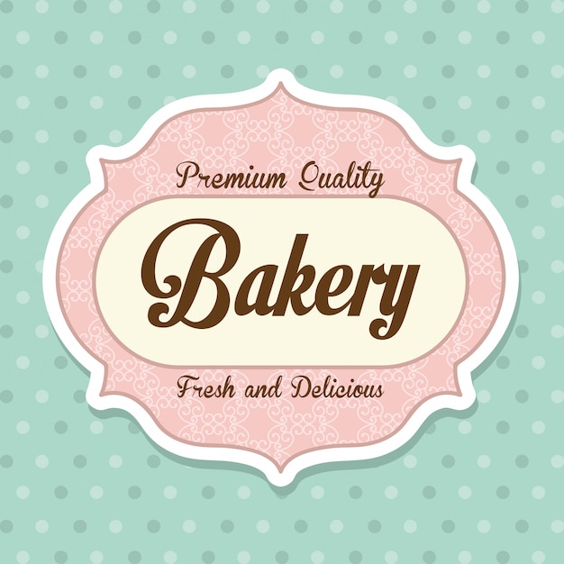 Vector bakery design over  blue background vector illustration