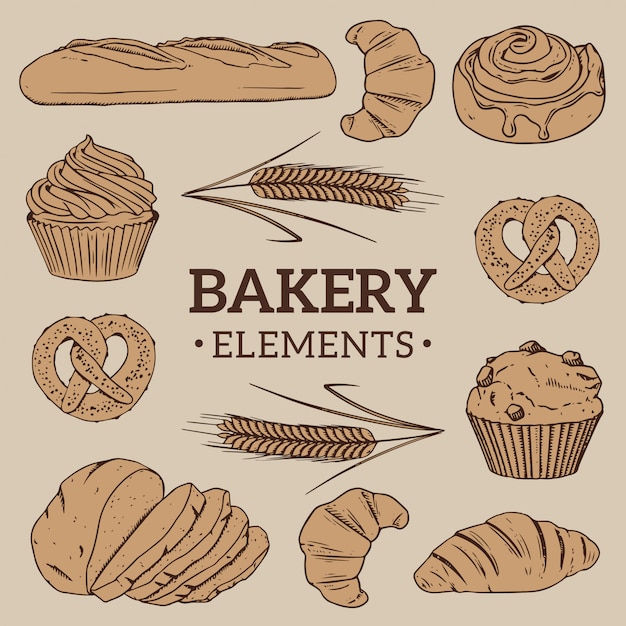 Vector bakery elements