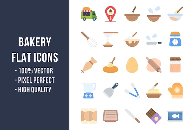 Bakery Flat Multicolor Icons