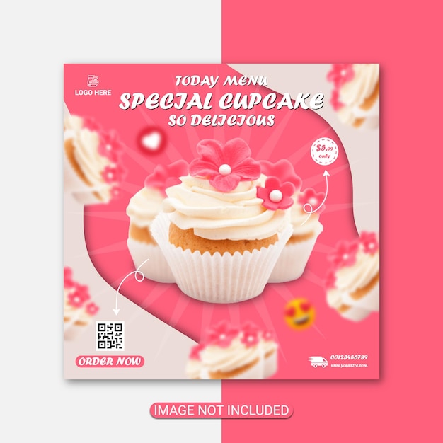 Bakery food menu flyer design premium vector