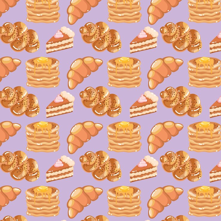 Vector bakery food pattern