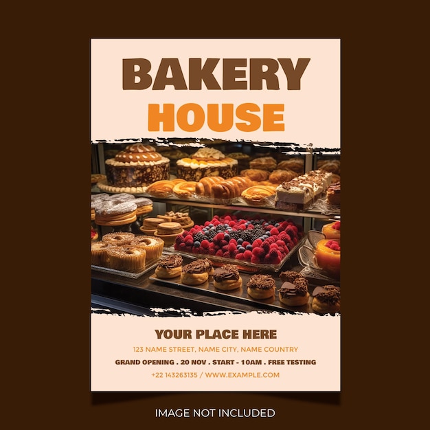 Vector bakery house flyer design template