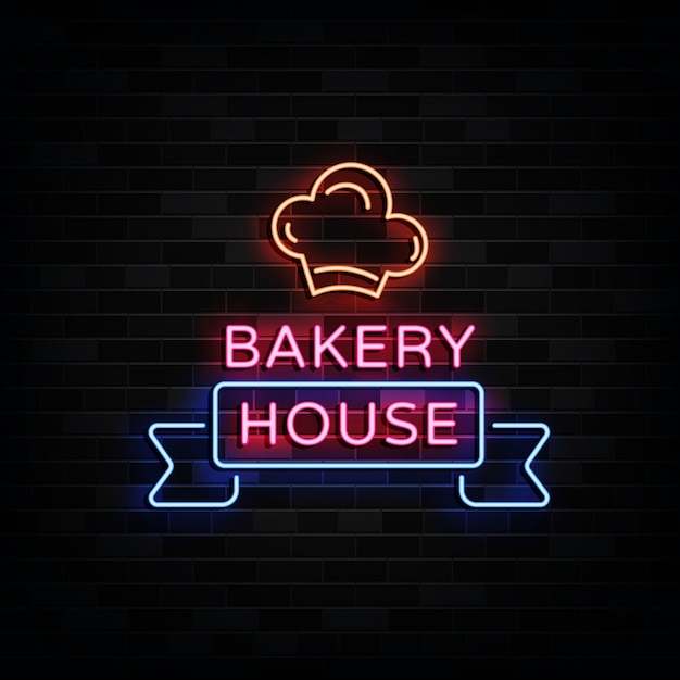 Insegne al neon di bakery house