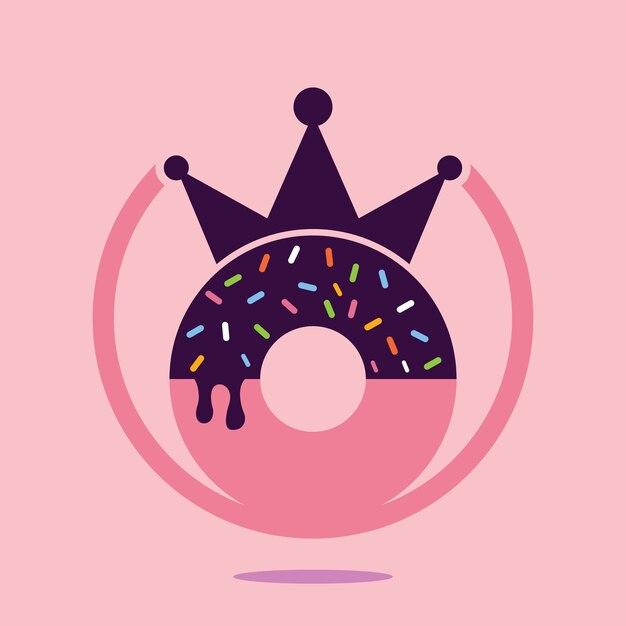 Vector bakery king vector logo design donut with king crown icon logo design