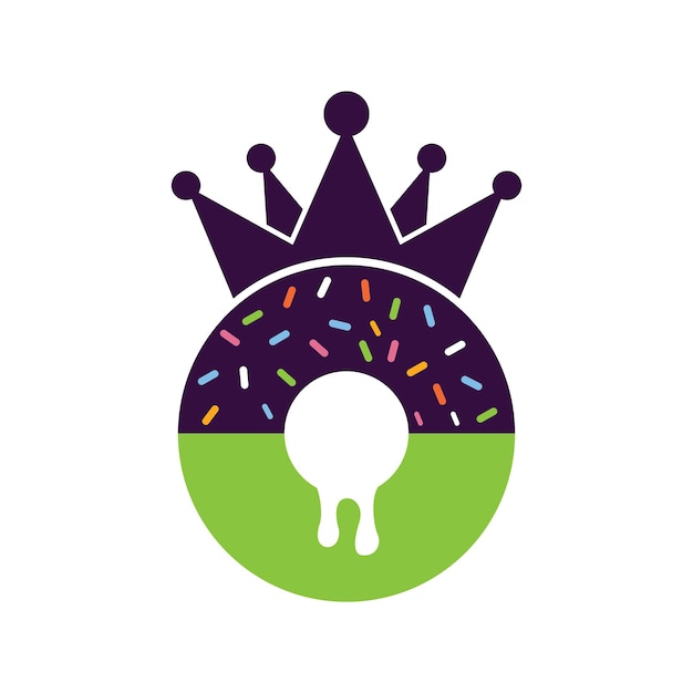 Bakery king vector logo design Donut with king crown icon logo design