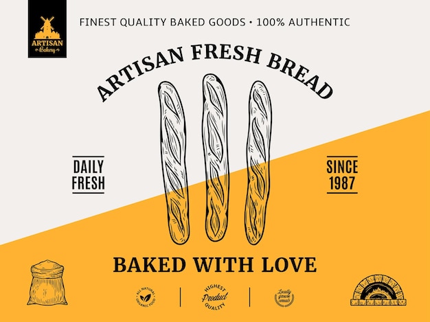 Bakery label and packaging design template