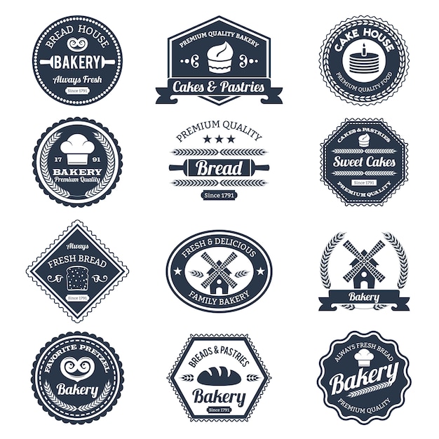 bakery labels black