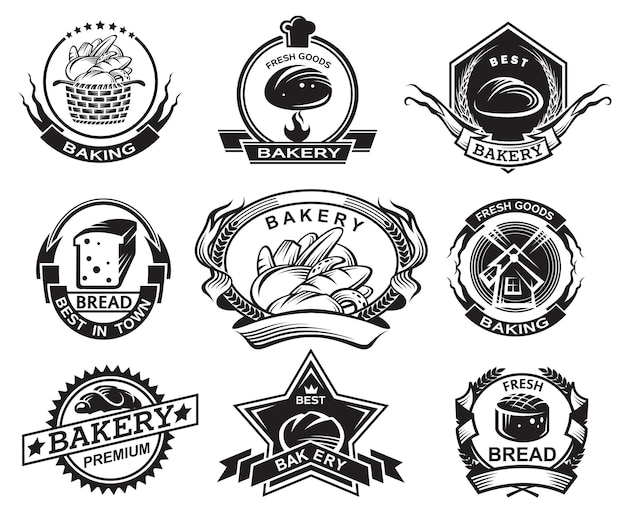 bakery labels set