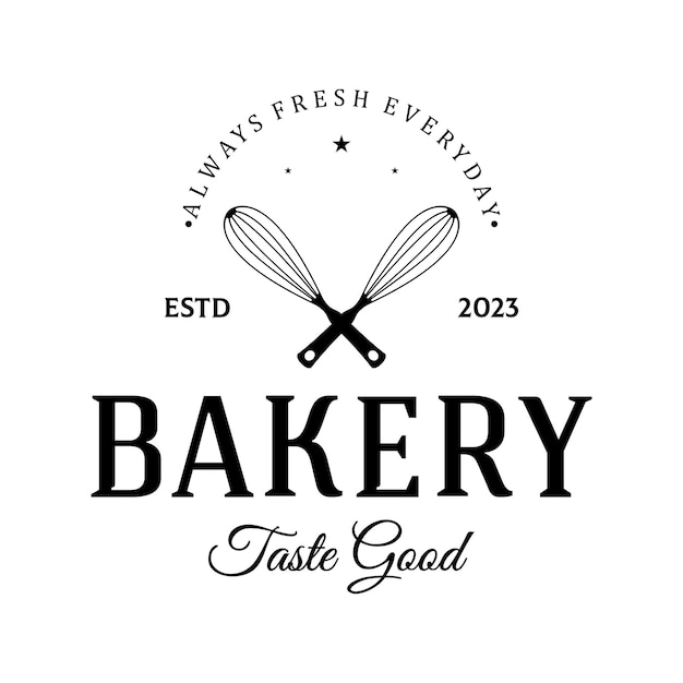 Vector bakery logo badge retro vector illustrationfor cupcakebakerycake vintage typography logo design