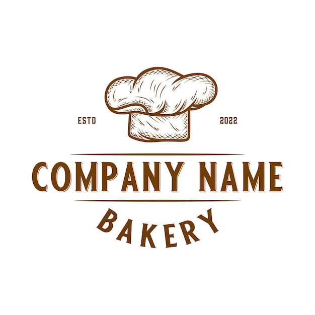 bakery logo design. hand drawn chef hat concept perfect for bakery business