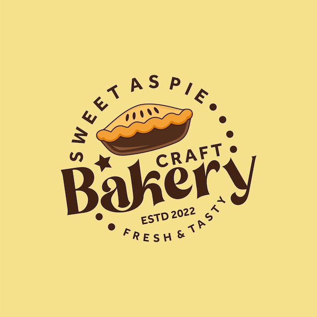 Bakery logo design pie vector template