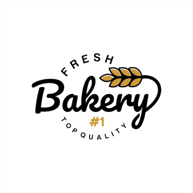 Bakery Logo Design Typography Badge Vector