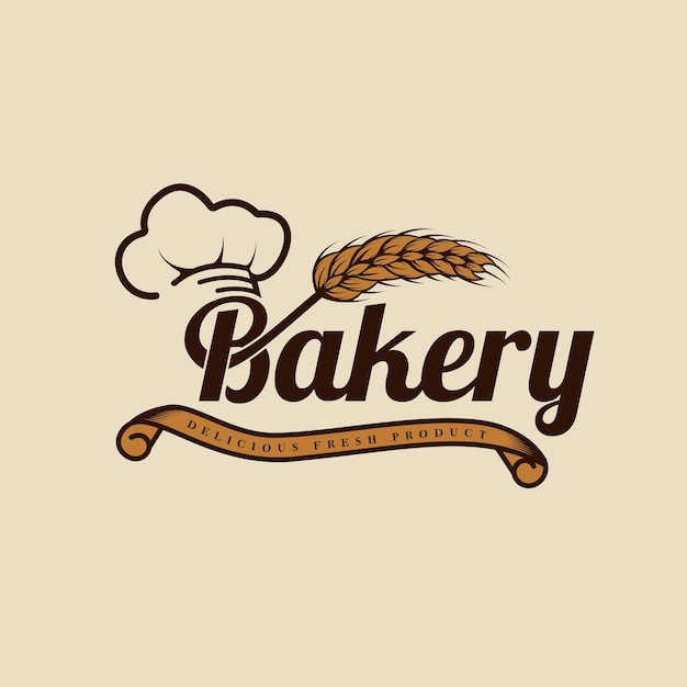 bakery logo retro concept design